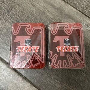 2-Pack New Sealed Tecate Beer Playing Cards in Collector Tins - NOS